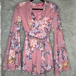 - Floral pink romper